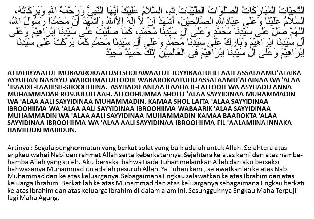 akhir doa tasyahud bacaan artinya lengkap bahasa latin wajibbaca