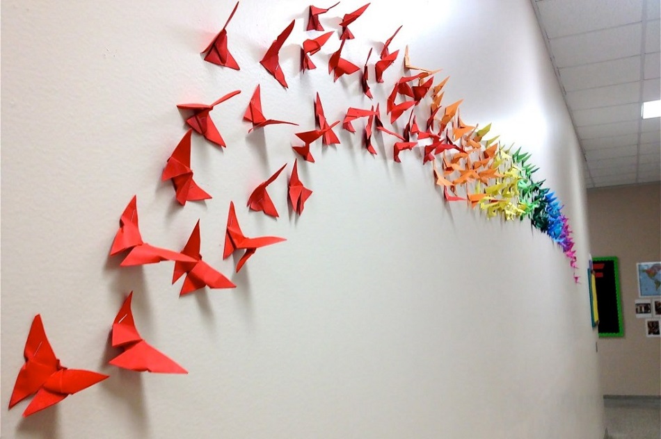 hiasan kamar dengan kertas origami terbaru
