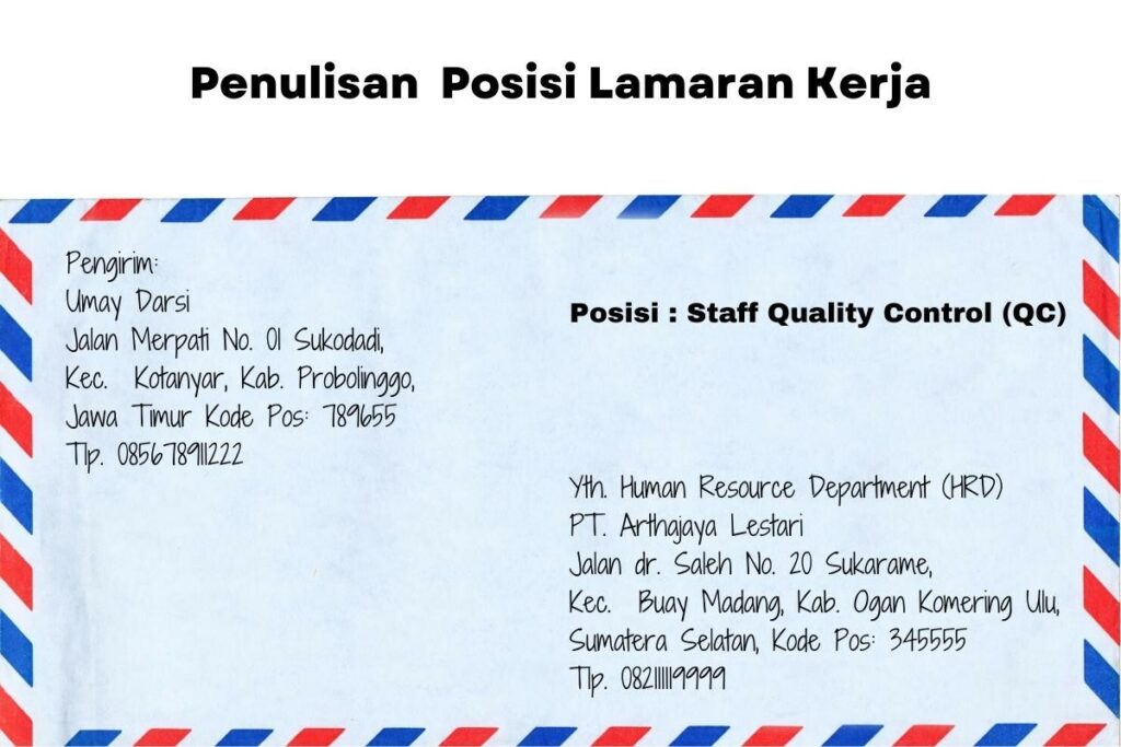 penulisan alamat surat yang benar untuk pt