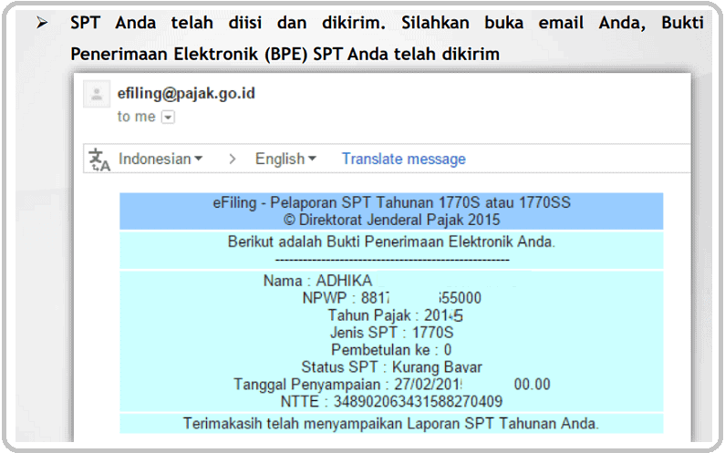 cara mengisi spt e filing